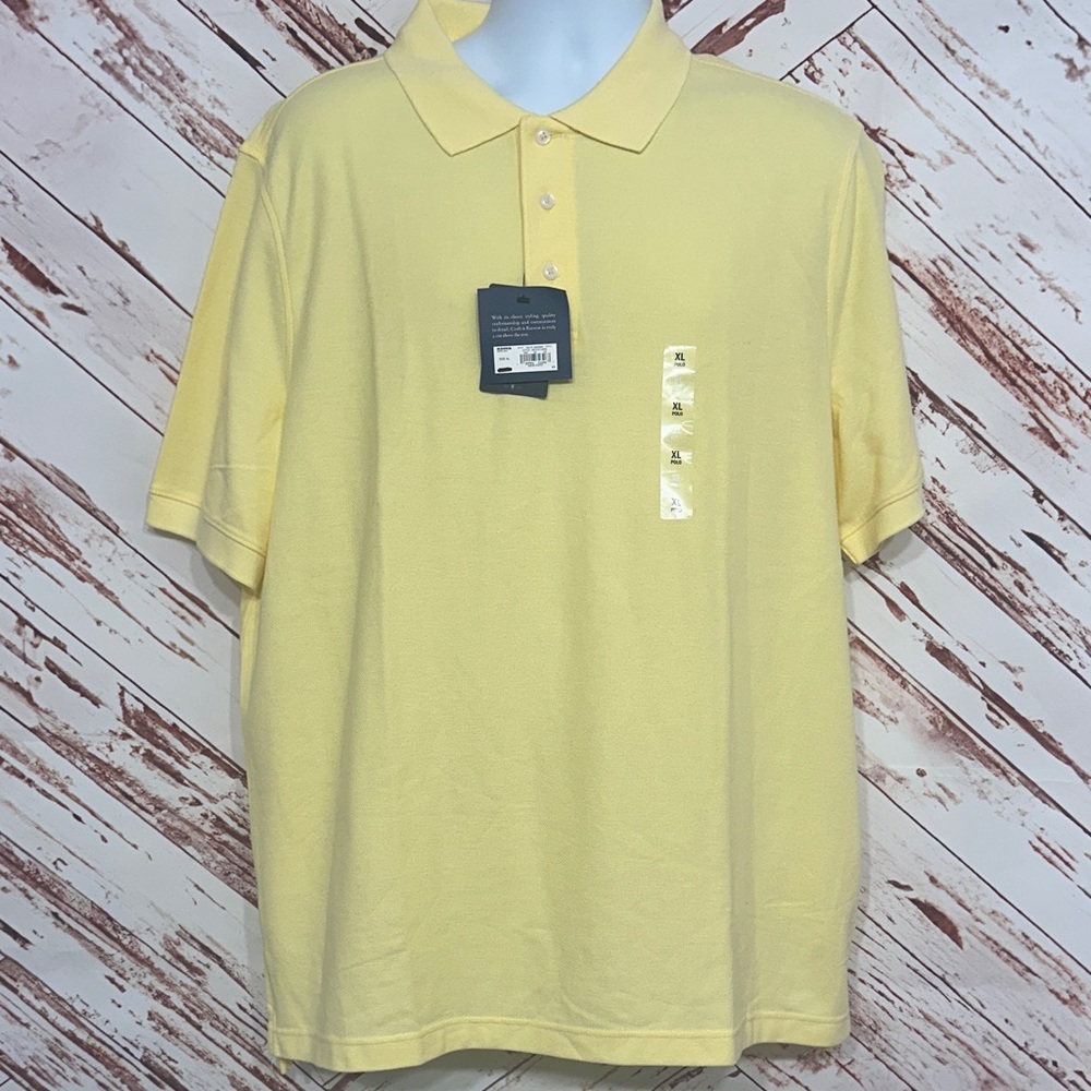 NWT Croft & Barrow Yellow Short Sleeve Polo Shirt
